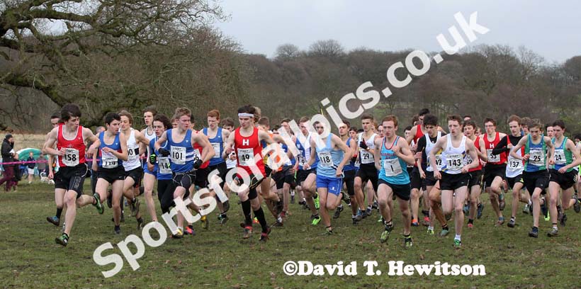 Start of the under-17 mens Northern Cross Country Champs, Knowsley Safari Park. Photo: David T. Hewitson/Sports for All Pics
